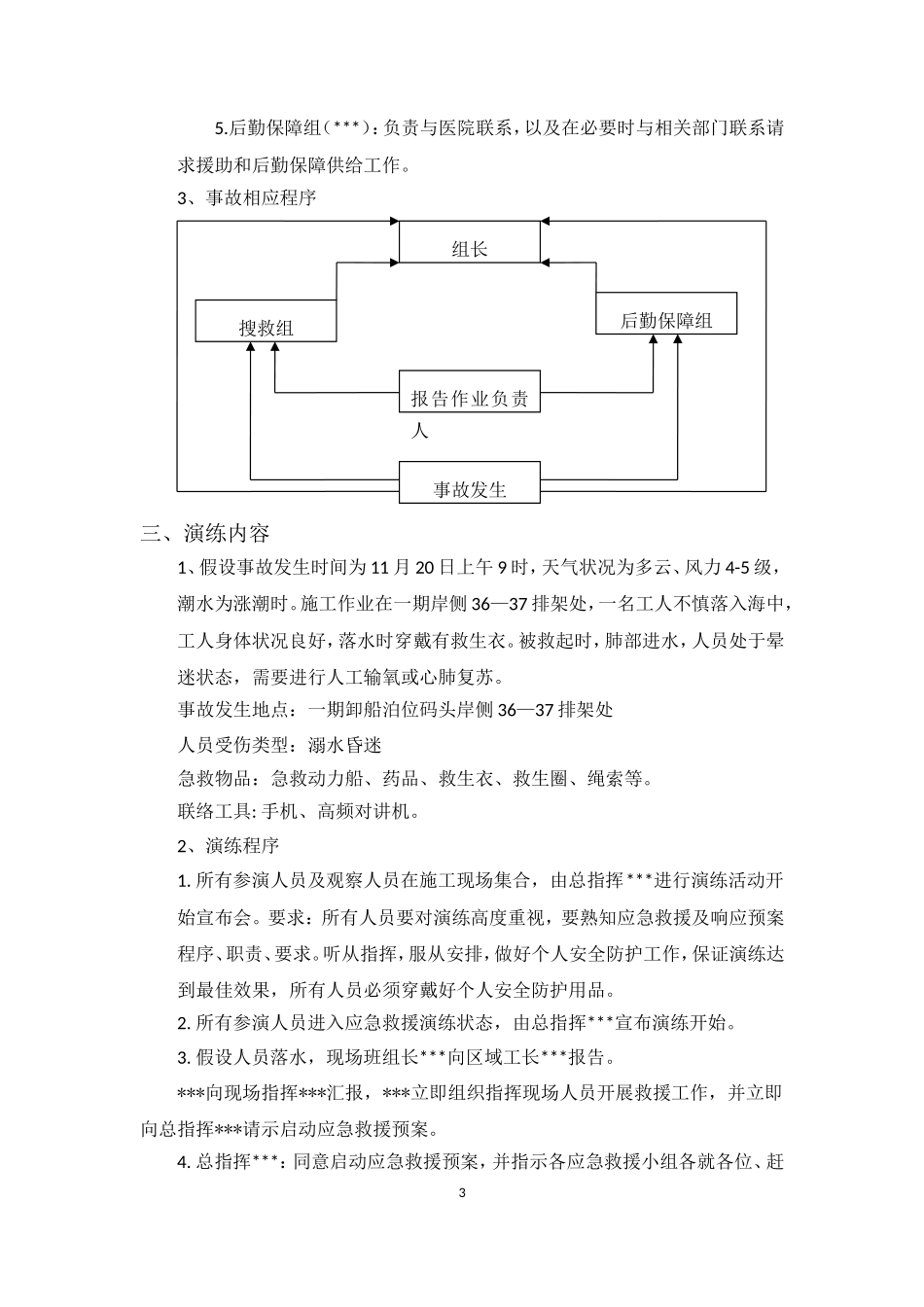 海上作业人员落水应急演练脚本_第3页