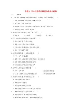 高中历史 9.3《走向多极化》测试 人民版必修1