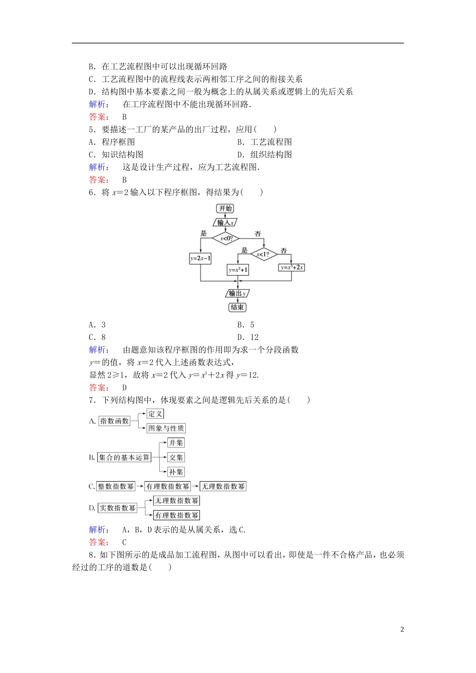 高中数学 章末质量评估2 北师大版选修1-2-北师大版高二选修1-2数学试题_第2页