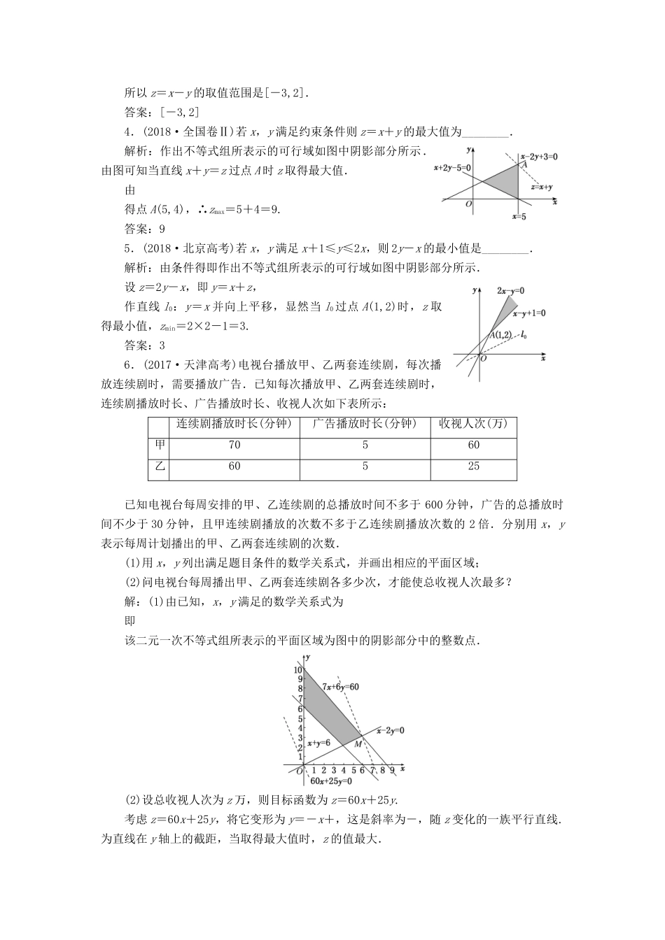 （江苏专版）高考数学一轮复习 板块命题点专练（九）不等式 文（含解析）苏教版-苏教版高三全册数学试题_第2页