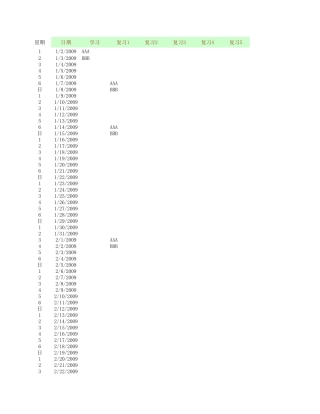 艾宾浩斯记忆_学习计划表(改进板)