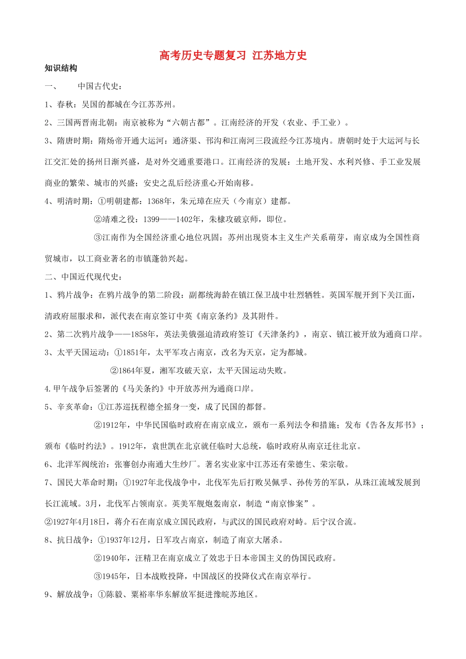 高考历史专题复习 江苏地方史_第1页