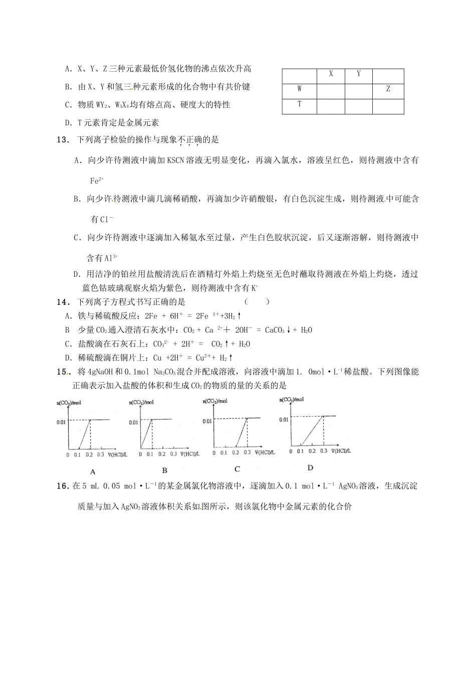 广东省揭阳市惠来县高一化学下学期阶段考试试题（1）-人教版高一全册化学试题_第3页