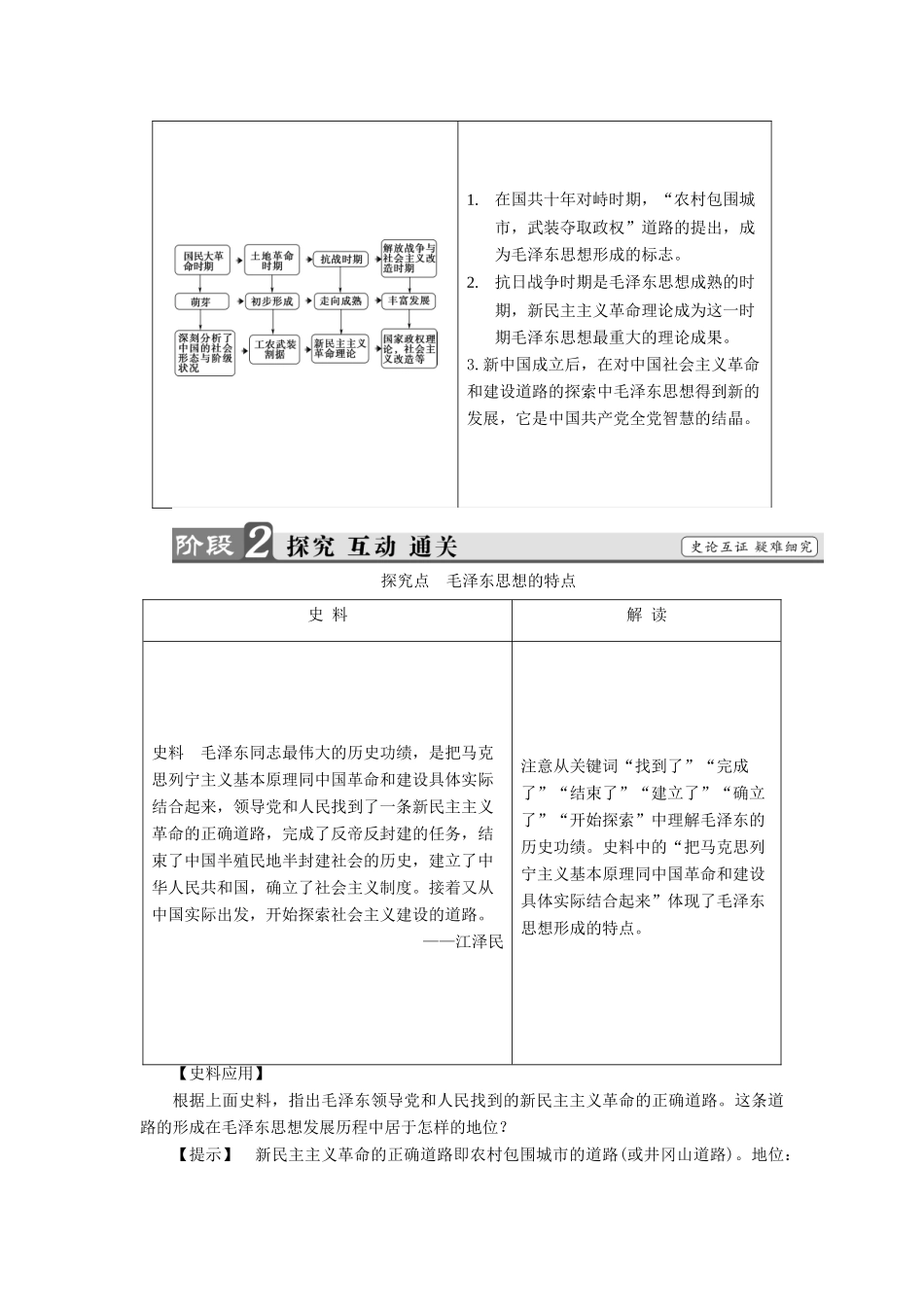 高中历史 第4单元 20世纪以来中国的重大思想理论成果 第11课 中国化的马克思主义——毛泽东思想教师用书 北师大版必修3-北师大版高一必修3历史试题_第3页