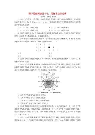 高考数学大一轮复习 第十章 复数、算法初步、统计与统计案例 课下层级训练57 用样本估计总体（含解析）文 新人教A版-新人教A版高三全册数学试题