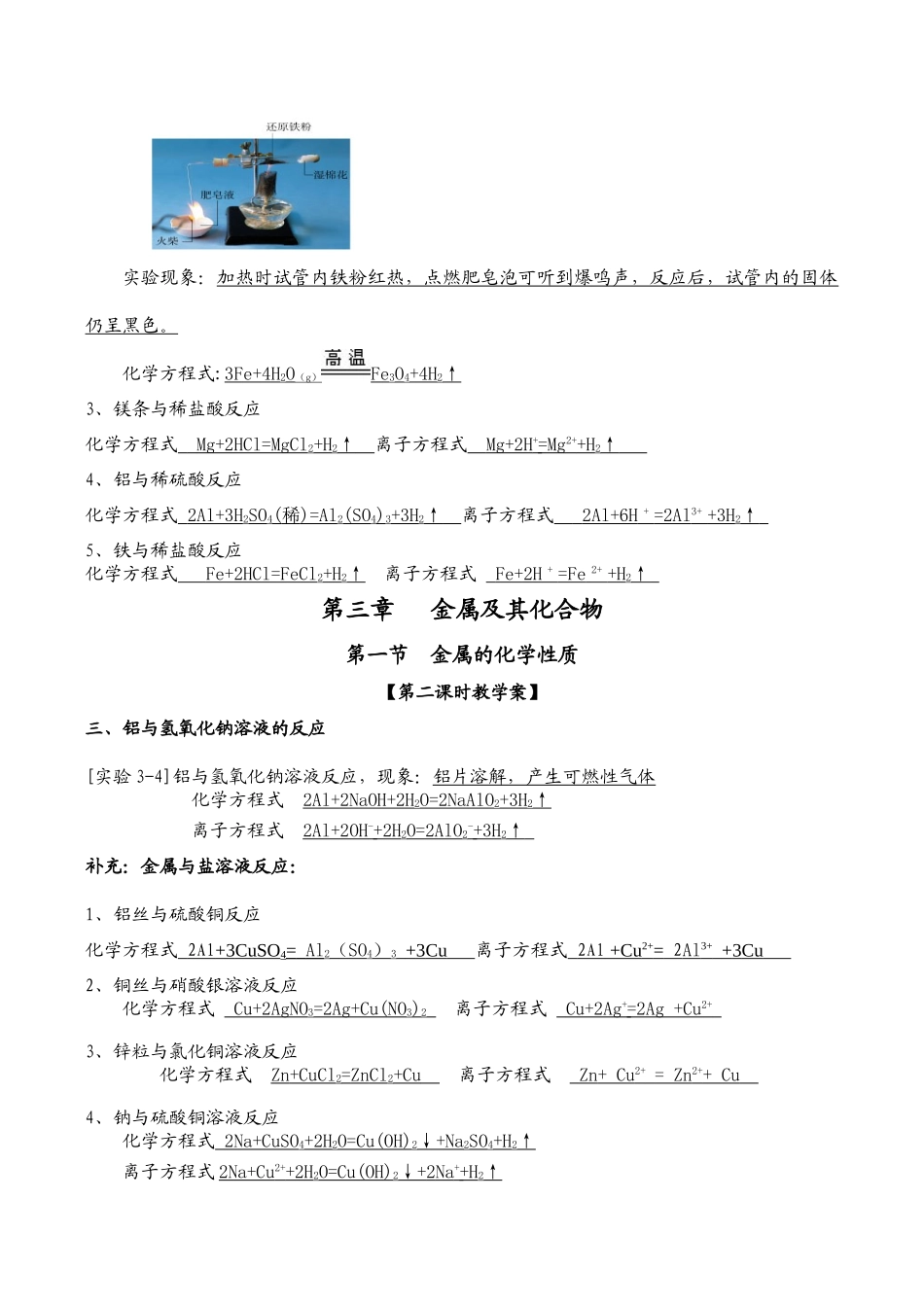 高一化学 金属的化学性质必修1_第2页