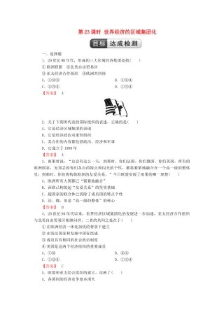 高中历史 第8单元 世界经济的全球化趋势 第23课时 世界经济的区域集团化检测 新人教版必修2-新人教版高一必修2历史试题