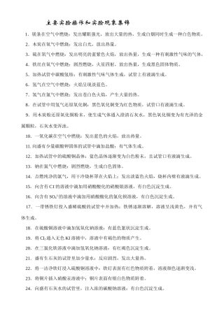 主要实验操作和实验现象集锦