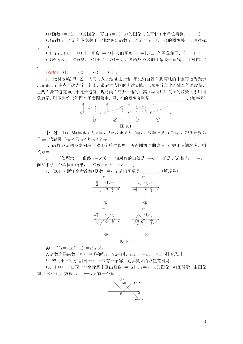 （江苏专用）高考数学一轮复习 第二章 函数概念与基本初等函数（Ⅰ）第10课 函数的图象教师用书-人教版高三全册数学试题_第2页