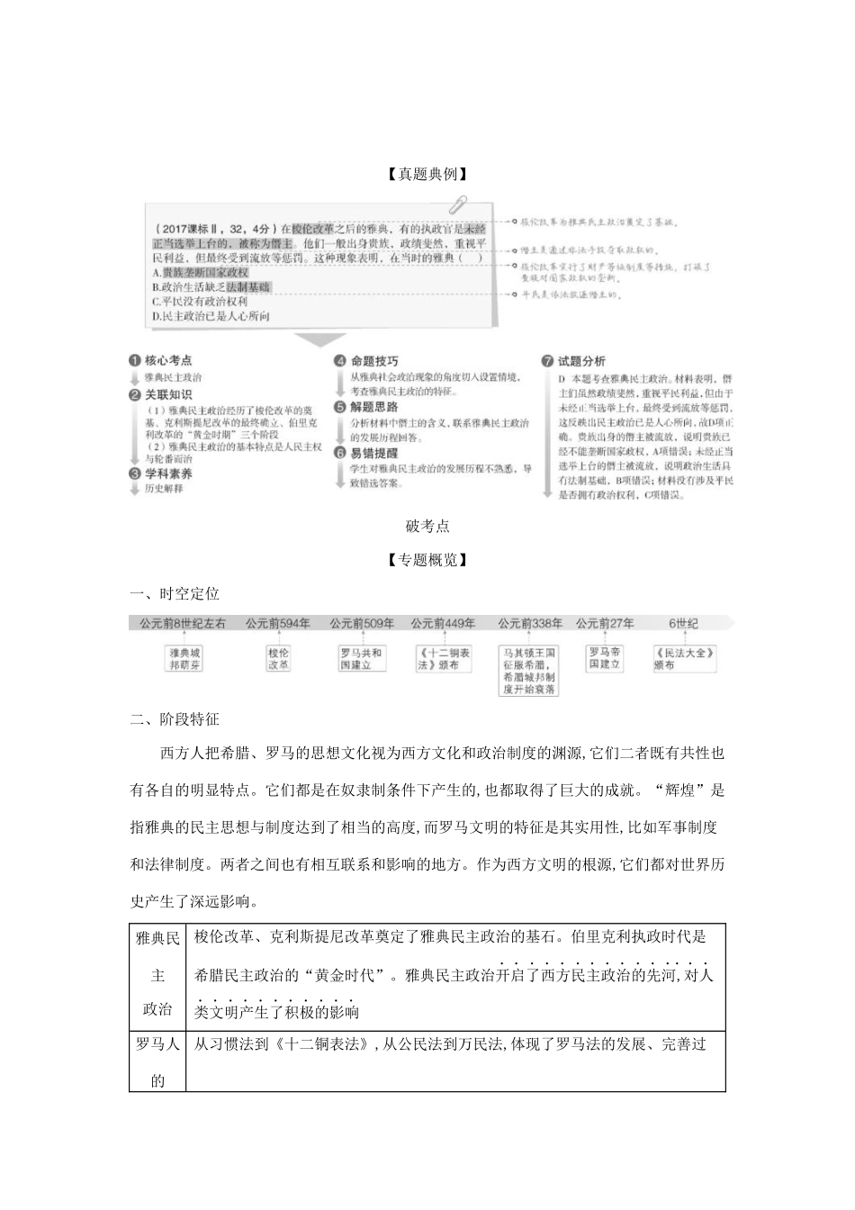 （浙江专版 ）高考历史一轮总复习 专题六 古代希腊、罗马的政治文明教师用书（含解析）-人教版高三全册历史试题_第2页
