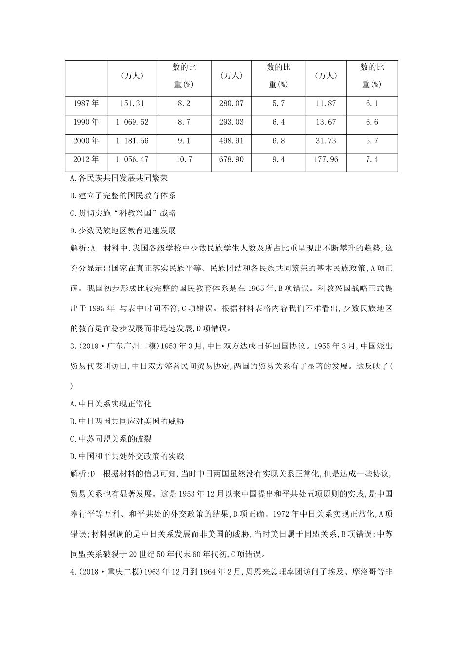 （通史B版）高考历史一轮复习 第十三单元 现代中国的政治建设、祖国统一与对外关系 第36讲 现代中国的政治建设、祖国统一与对外关系巩固练（含解析）-人教版高三全册历史试题_第2页