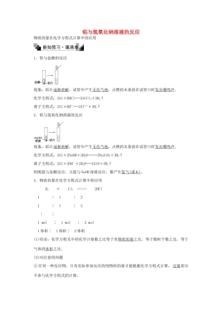 高中化学 3.1 铝与氢氧化钠溶液的反应物质的量在化学方程式计算中的应用（第2课时）练习 新人教版必修1-新人教版高一必修1化学试题