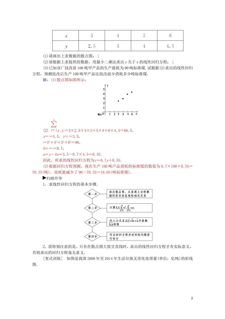 高中数学 第一章 统计案例章末复习课练习（含解析）新人教A版选修1-2-新人教A版高二选修1-2数学试题_第2页