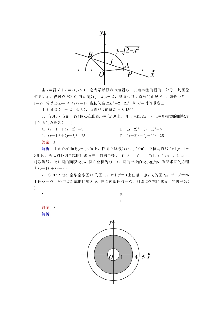 （新课标）高考数学二轮专题复习 第二部分 讲重点小题专练 专题11 直线与圆作业21 理-人教版高三全册数学试题_第2页