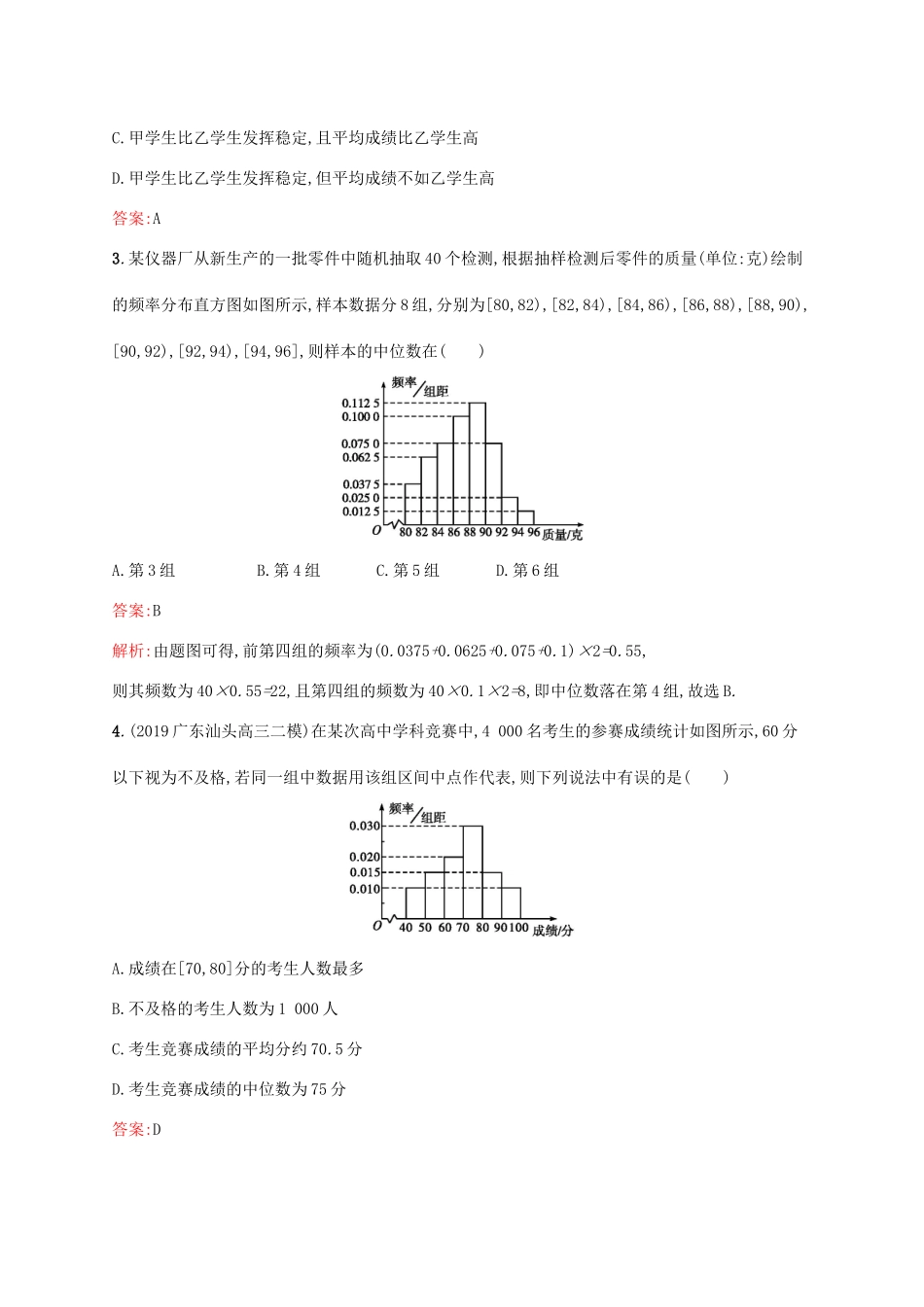 高考数学大一轮复习 考点规范练55 用样本估计总体 理 新人教A版-新人教A版高三全册数学试题_第2页