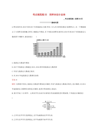 高考数学大一轮复习 考点规范练55 用样本估计总体 理 新人教A版-新人教A版高三全册数学试题