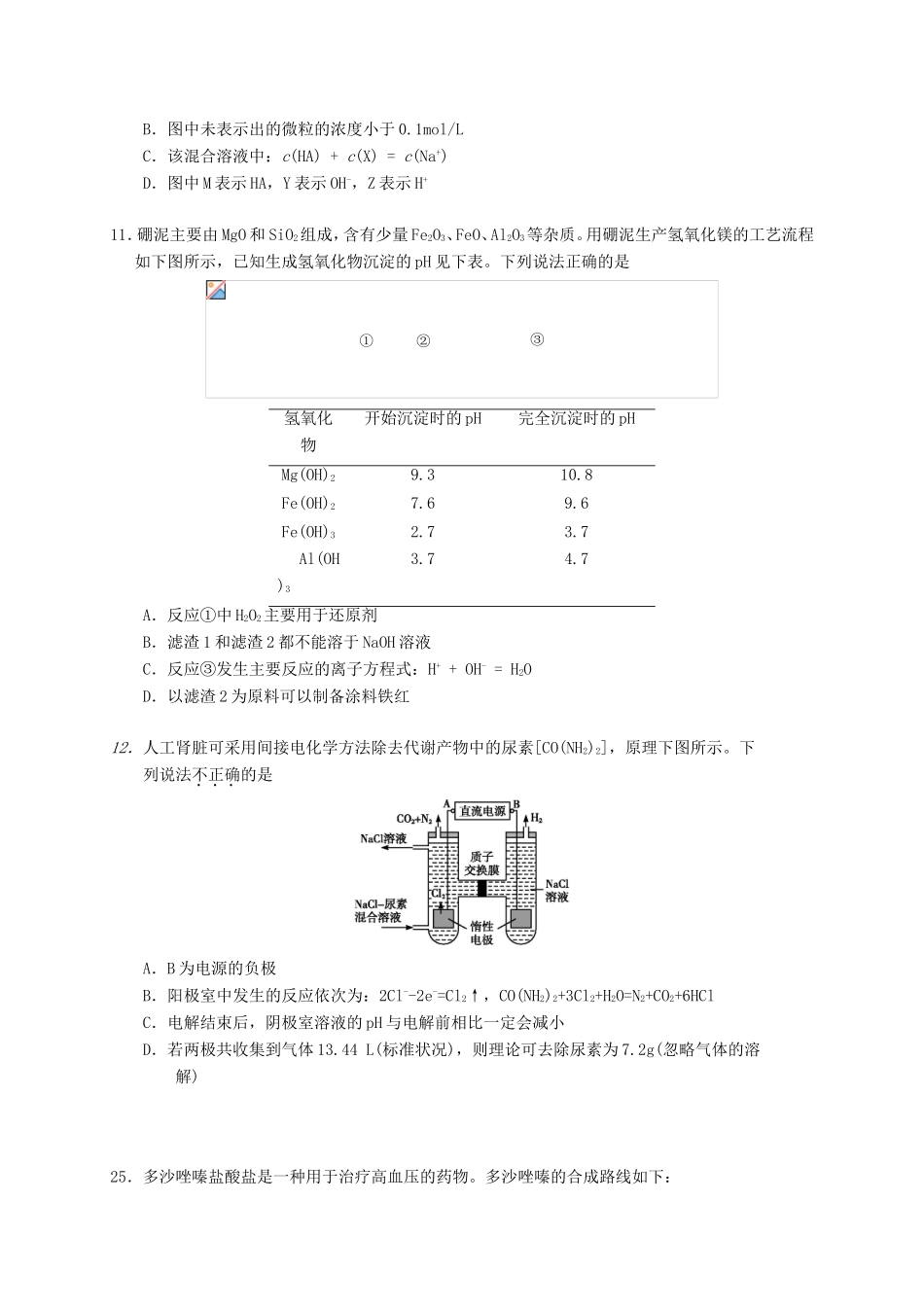 北京市海淀区高三化学查漏补缺试题-人教版高三全册化学试题_第2页