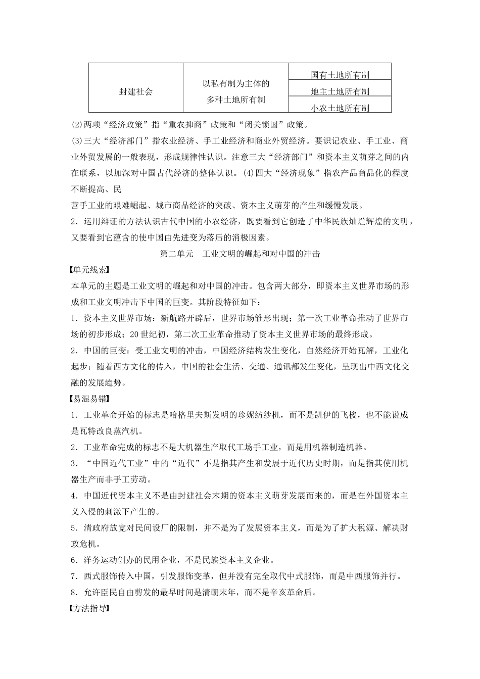 高中历史 期中复习指导 岳麓版必修2-岳麓版高一必修2历史试题_第2页