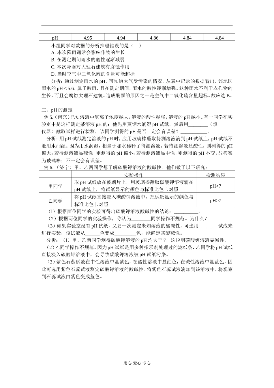 初中化学pH考点总动员知识精讲_第2页