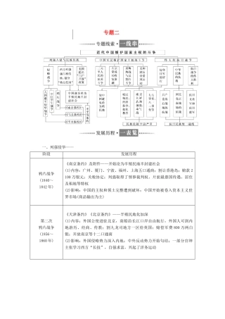 高中历史 专题二 专题小结与测评同步试题（含解析）人民版必修1-人民版高一必修1历史试题