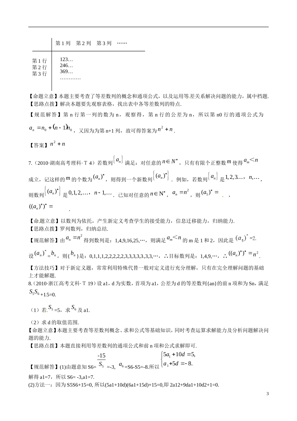 （新课标）高考数学 考点13 数列及等差数列练习-人教版高三全册数学试题_第3页