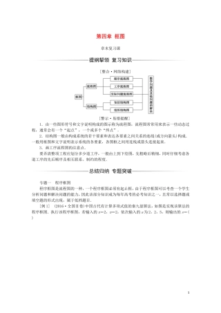 高中数学 第四章 框图章末复习课习题（含解析）新人教A版选修1-2-新人教A版高二选修1-2数学试题