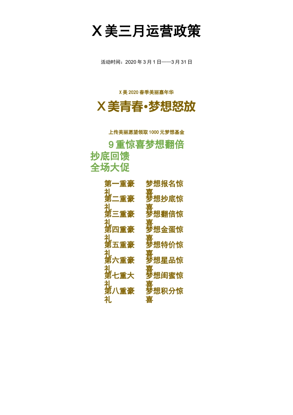 2020整形美容医院运营方案(3月)_第1页