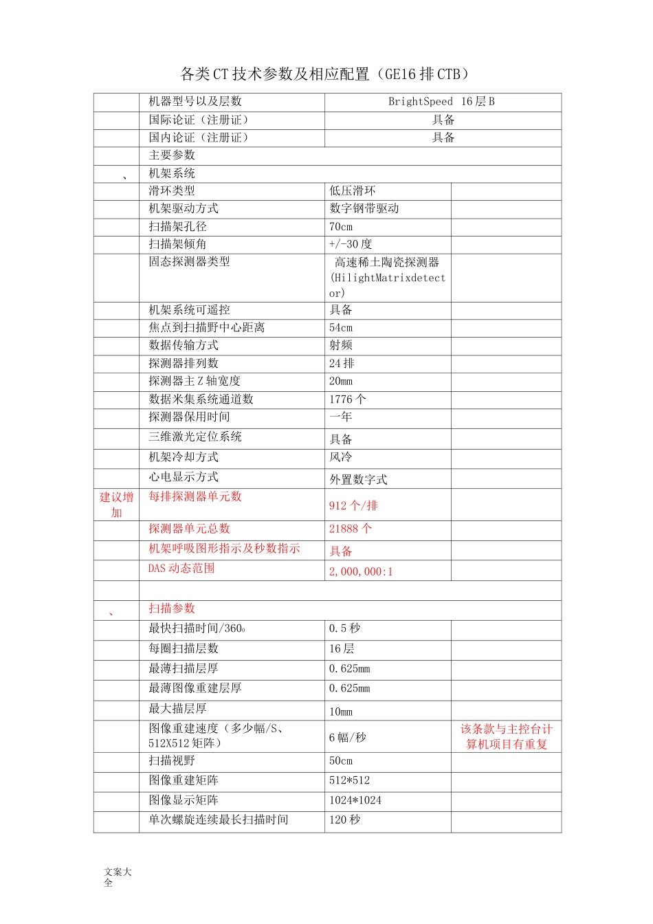 GE_16排CT_全参数表_第1页