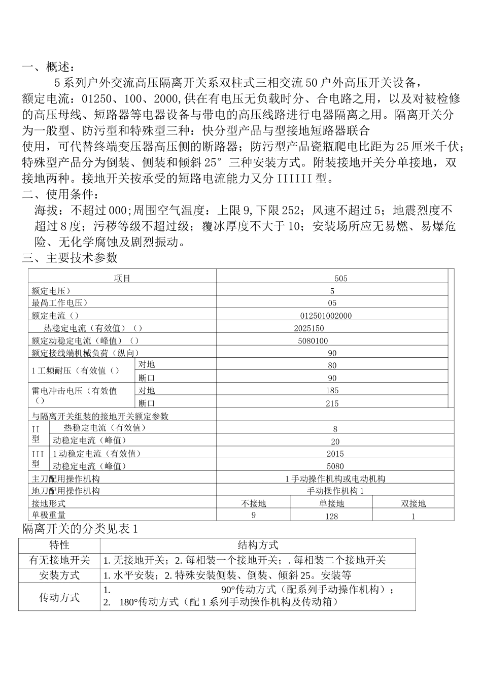 GW5-40.5W(D)户外高压隔离开关使用说明书_第1页