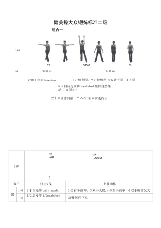 《全国健美操大众锻炼标准》第三套大众二级动作图解