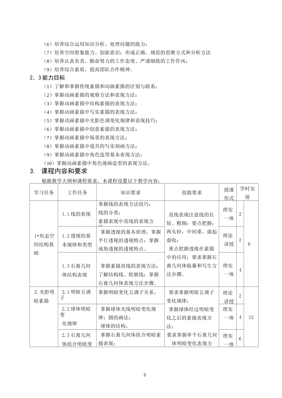 《动画素描》课程标准_第3页