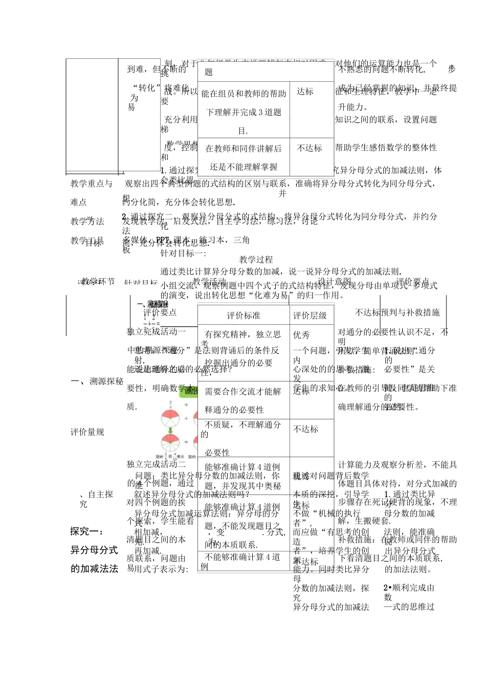《异分母分式的加减》教学评一致性教案设计_第3页