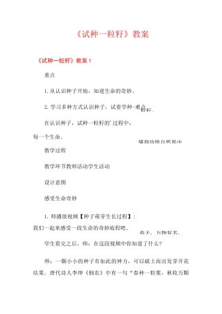 《试种一粒籽》教案