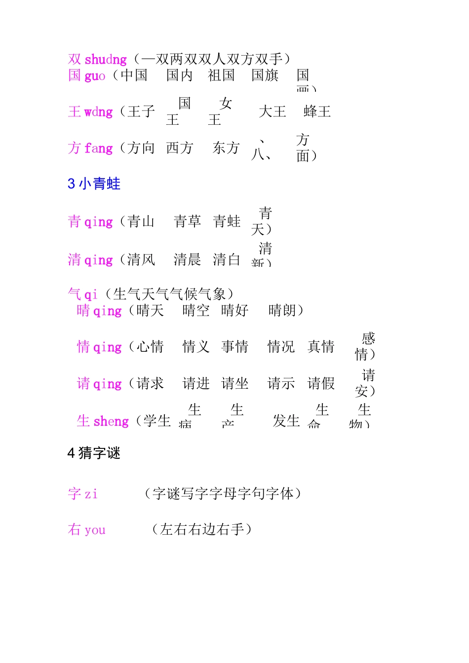 一年级语文(下册)《写字表》_第2页