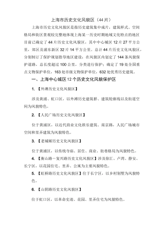 上海市历史文化风貌区(44片)