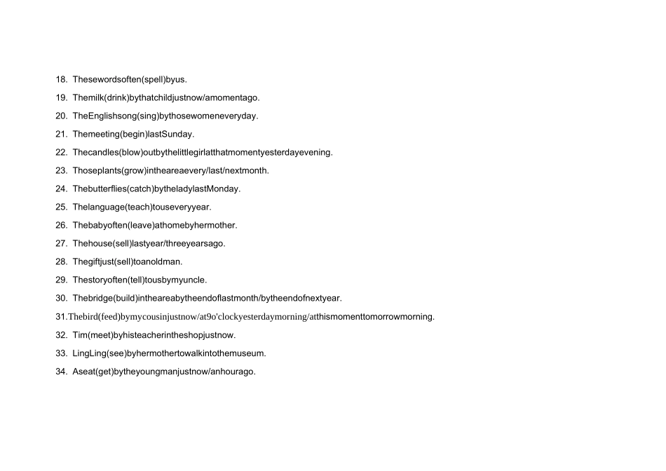 不规则动词被动语态专练_第2页