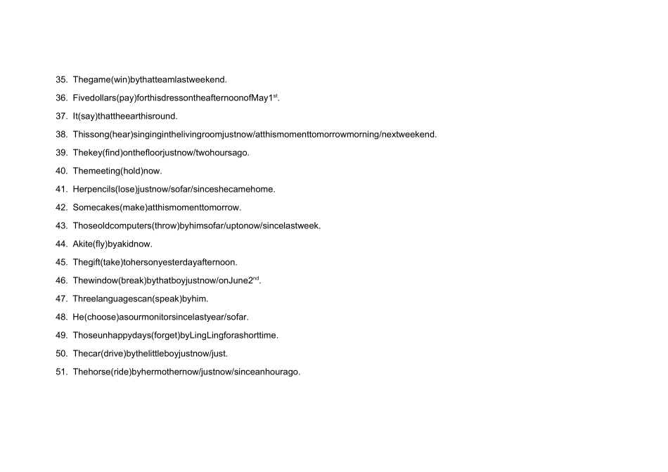 不规则动词被动语态专练_第3页