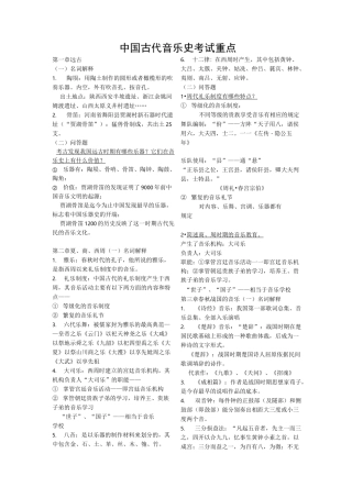 中国古代音乐史考试重点