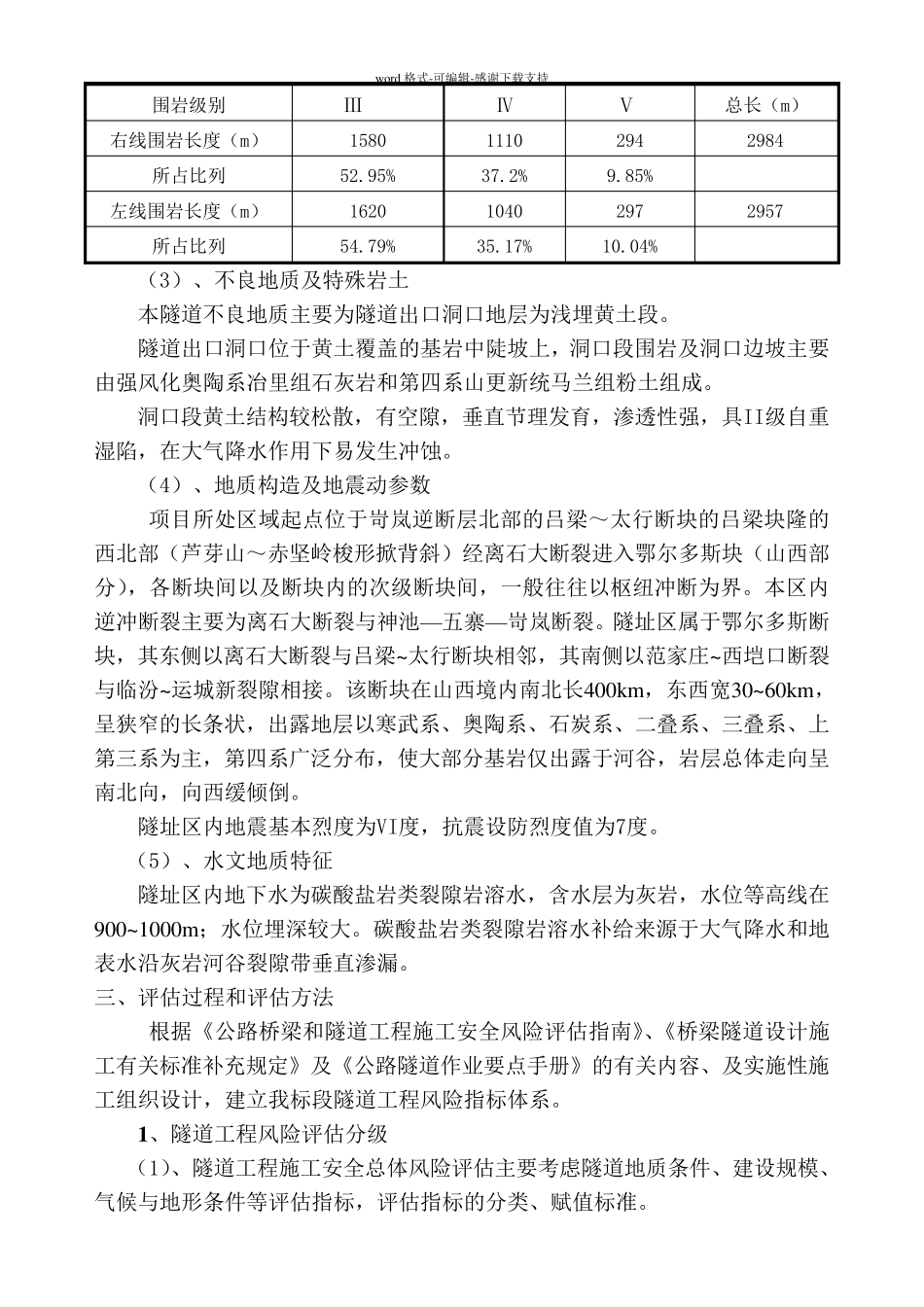 公路隧道施工安全风险评估报告_第2页