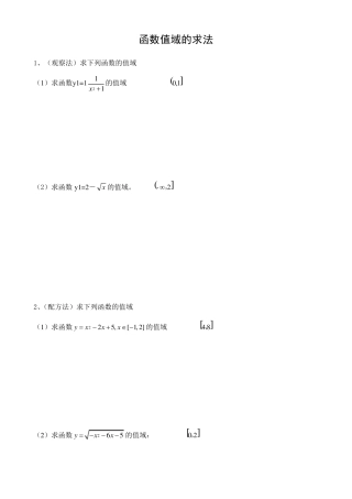 函数值域的求法(精选例题)