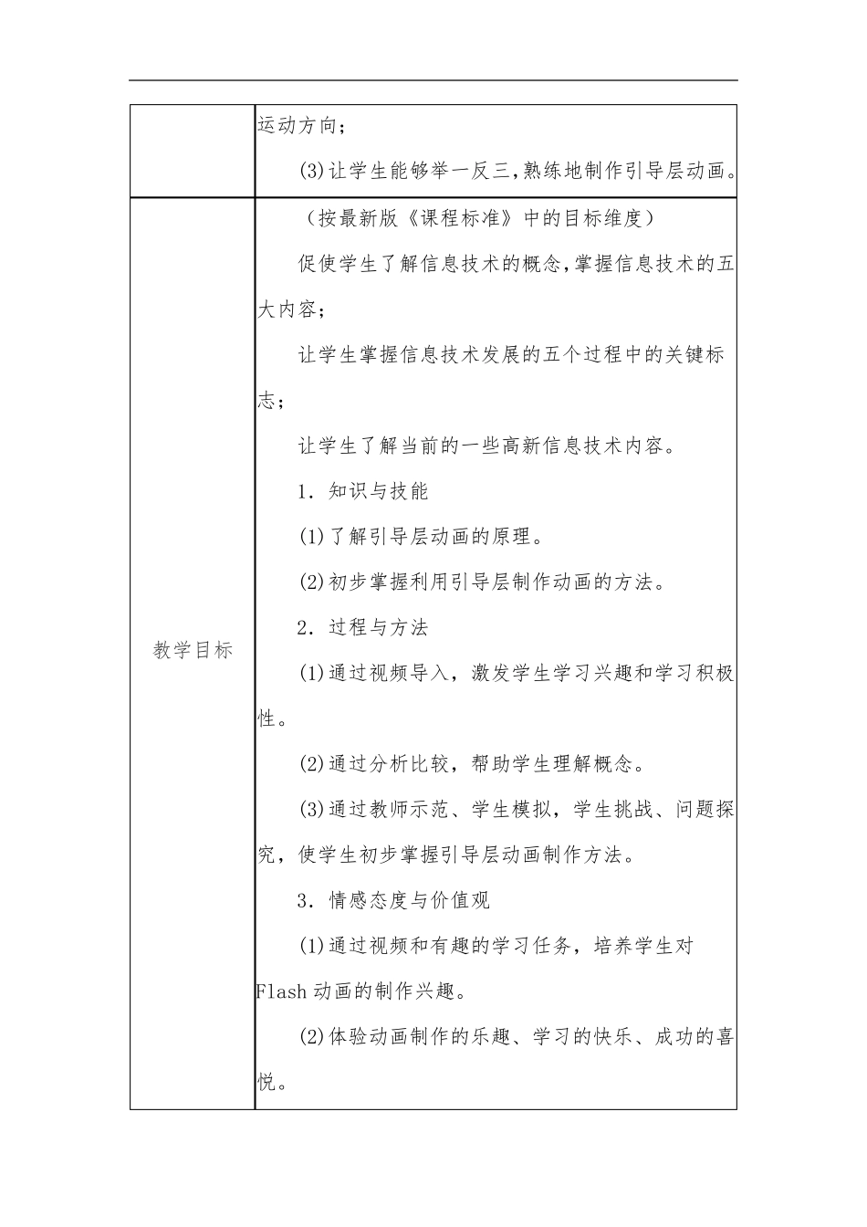 初中信息技术教学课例《Flash动画制作——引导层动画》教学设计及总结反思_第2页