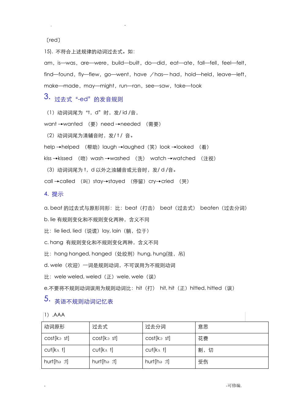 动词的各种形式变化_第3页