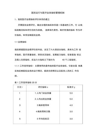 医院业绩指标评价体系建立