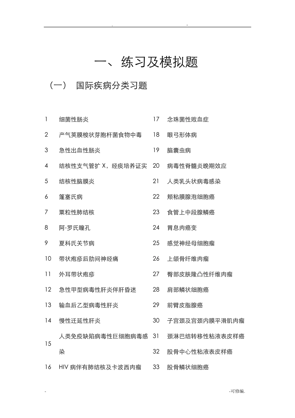 国际疾病分类编码练习题及答案_第1页