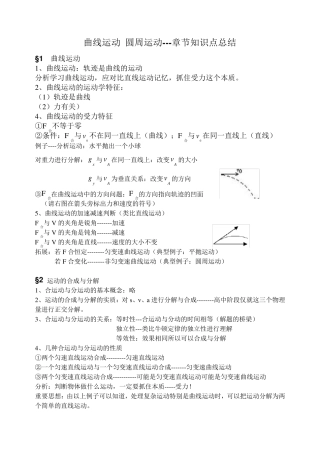 圆周运动知识点总结