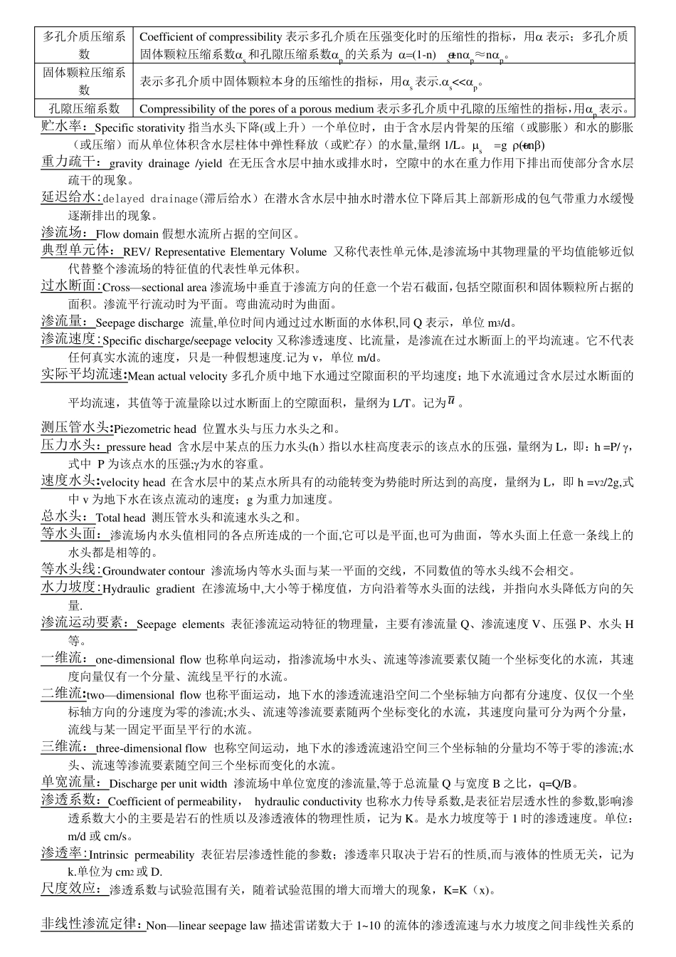 地下水动力学概念总结_第2页