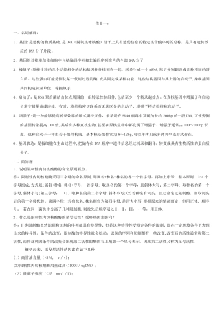 基因工程试题及答案全集