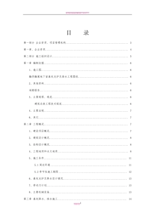 基坑降水与支护 技术标 方案