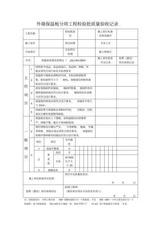 完整版,保温板分项工程检验批质量验收记录-1