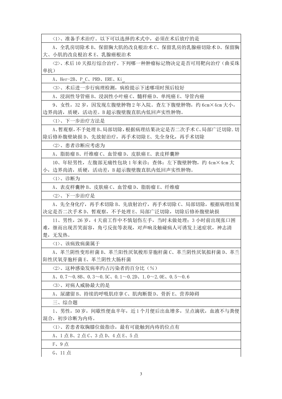 外科疾病的试题_第3页